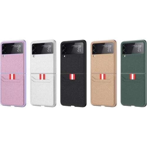 Leather Wallet Style Case For Samsung Galaxy Z Flip 3 5G Folding Ultra Thin Protective Back Cover Shell Skin For Galaxy Z Flip3