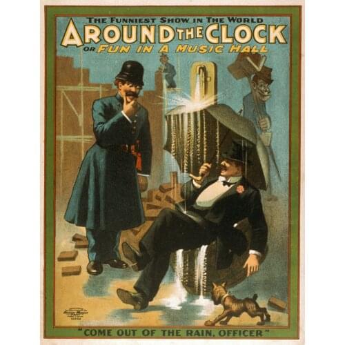 400X300MM Around-the-Clock-Come-Out-of-the-Rain-Officer-1907 jumbo fridge magnet SFM-0120