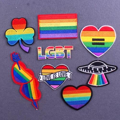 Lgbt Patches On Clothes Pride Iron On Patches For Clothing Gay Patch Applique Badge Love Is Love Embroidery Patch Accessories