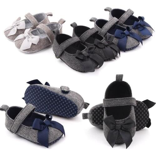 Lovely Infant Kids Baby Shoes Bowknot Crib Newborn Girl First Walkers Boy Antislip Crib Shoes Baby Shoes Sneaker 0-18 Months