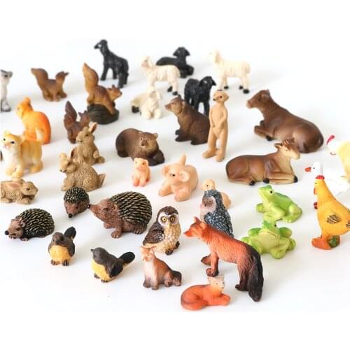 FairyCome Mini Resin Miniature Animals Fairy Garden Animal Figurines Real Tiny Micro Miniature Farm Forest Animal Squirrel Set