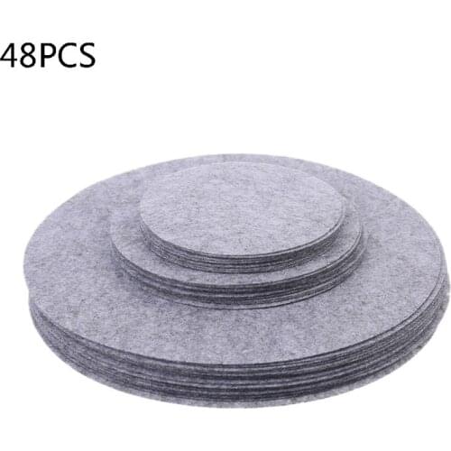 Set Of 48 Soft Felt Plate Dividers 3 Sizes Pan Separator Pads Cookware Bakeware Pot Stacking Protectors Dish Scratch Protectors
