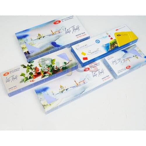 White Nights Professional Watercolours Paint Set Russian Nevskaya Palitra,12/21/35 colors,a rich variety of shades