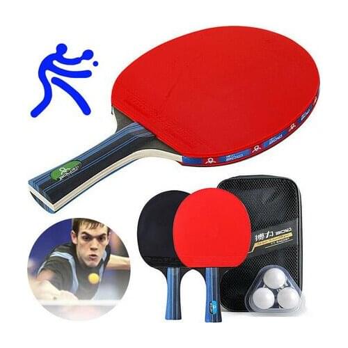 2Pcs Upgraded 3 Balls Table Tennis Racket Set Lightweight Powerful Ping Pong Paddle Bat with Good Control 14.7*25.7cm