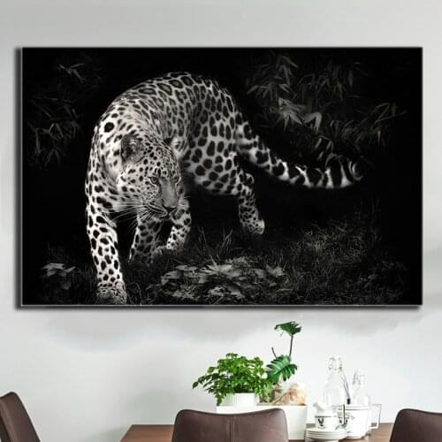 Black white Animal Leopard Wall Art Pictures Cuadros for Artwork Printed on Poster Canvas Painting Home Decor Living Room