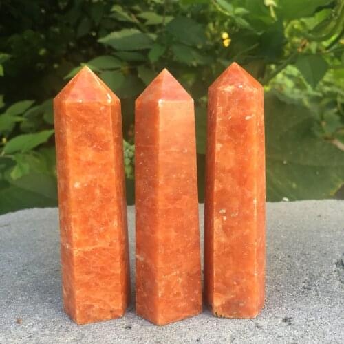 Natural quartz tower orange spiritual healing crystals sunstone point for sale