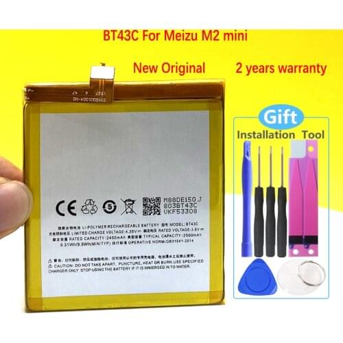 New Original 2500mAh Battery For Meizu M2 Mini BT43C Smart Mobile Phone High Quality In Stock With Tracking Number