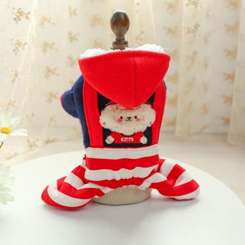 Pet Dog Clothes Jumpsuit Popcorn Dog Suspenders Cotton Coat For Small Dog Hoodies Winter Pets Overalls Four-legged Clothing