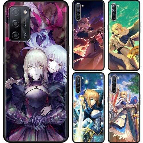 Transparent Glass Case For Mi Poco X3 NFC F3 Note 10 9t 11 Pro Ultra Lite CC9E CC9 Caso Fundas Fate Zero Stay Night Saber