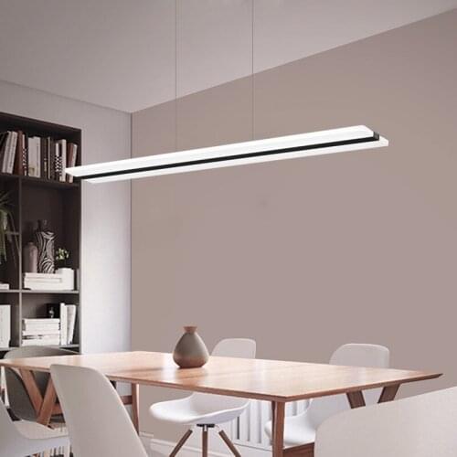 Modern simple strip acrylic restaurant chandelier creative personality office lamp bar gym dimming pendant lamp