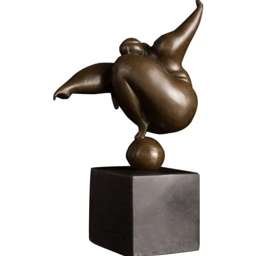 Ivorique Handmade Abstract Human Bronze Figurine Classic Bronze Statue Sculpture Vintage Art Indoor Decoration