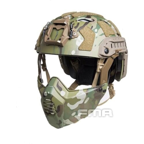 FMA FAST SF Tactical Helmet w/ NVG Shroud Headwear Airsoft Half Face Mask 1365A