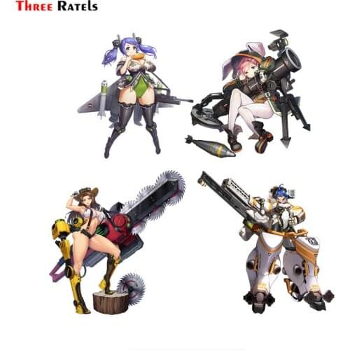 Three Ratels F34 Anime game sex girl with weapon last origin car vinyl sticker skateboard decal