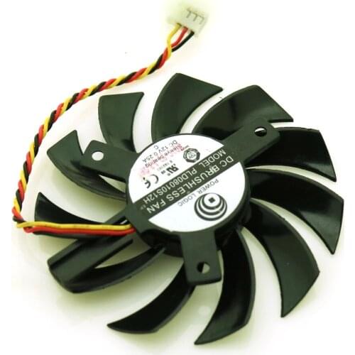 PLD08010S12H 12V 0.25A 75mm 3Wire 4Pin Fan For MSI N450GTS-MD1GD3 Graphics Card Cooling Fan