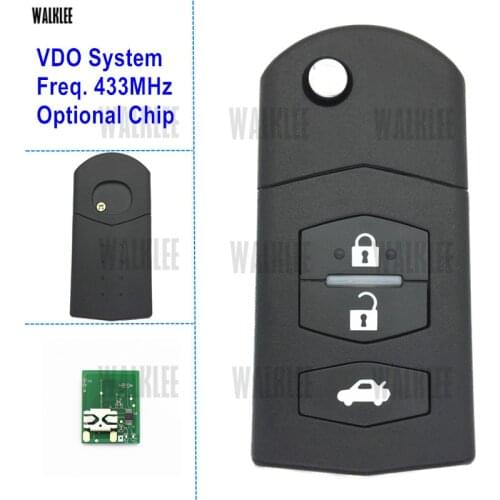 WALKLEE 433MHz Remote Key for MAZDA Atenza Axela Demio MPV Premacy for Siemens VDO System Car Auto Door Lock