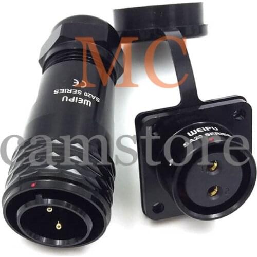 WEIPU SA2010/P2 SA2013/S2 2 pin waterproof connector plugs socket, IP67 2wire automotive LED solder wire connector