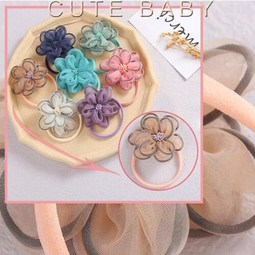 1pcs Lace Flower Baby Headband for Girls Fashion Baby Accessories for Newborn Nylon Turban Traceless Infant Hair Accessories