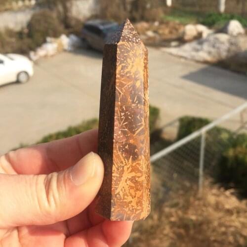 1PCS Natural Polished Golden Silk Jade Points Tower healing crystal stone point For Healing