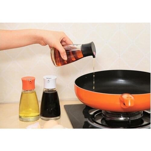 1PC Glass Oil Bottle Vinegar Sauce Bottle Gravy Boats Oil Dispenser Measure Oil Bottle No-Drip Spout KX 312