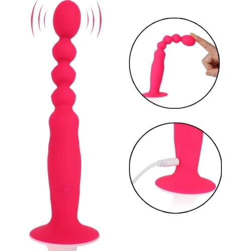 10 Frequency Vibrating Anal Beads Plug Vibrator Butt Open Clit Tease Prostate Stimulator Vibrator Adult Sex Toys For Women Men