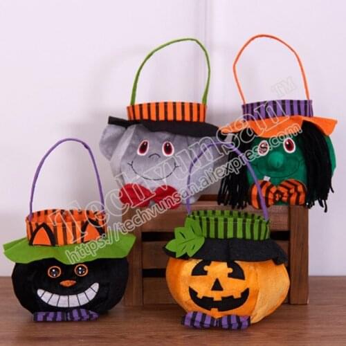 10piece/lot Halloween decorations in kindergarten Creative children gifts Candy Bag Three dimensional pumpkin handbag