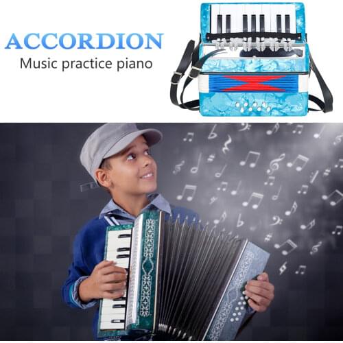 17-Key 8 Bass Mini Small Accordion Clear Melodious Sound Educational Musical Instrument Rhythm Band Toy for Kids Children