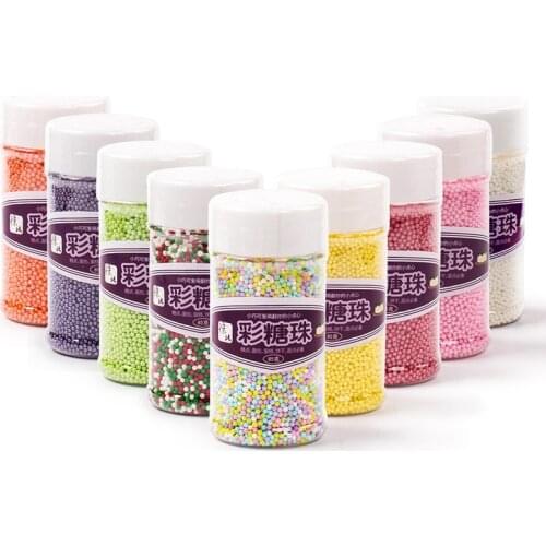 85g 1mm Beads Edible Pearl Sugar Ball sprinkle DIY Fondant Round Sugar Candy Wedding Birthday Cake decoration beads Baking tools