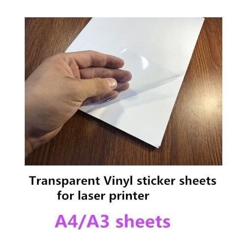 A4/A3 size clear vinyl sticker for lable laser printer