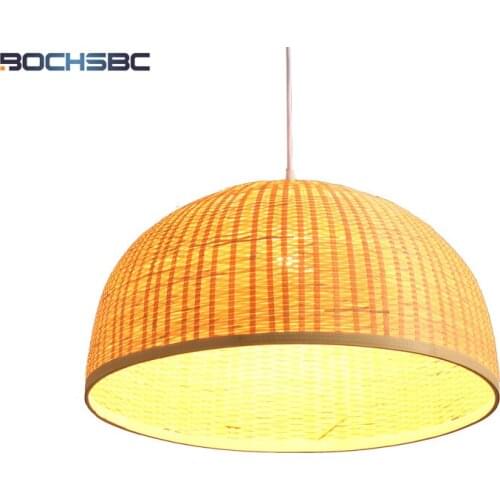 BOCHSBC Bamboo Lantern Lampshade Pendant Lights for Living Room Dinning Room Modern Simple Hanging Lamp Art Light Fixtures Lamps