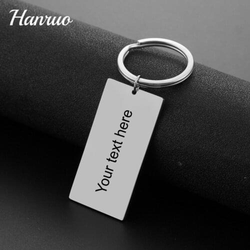 Personalized Customized Engraved Name Date Keychain Anti-lost Pendant Keyring Custom Car Bag Fashion Jewelry Men Women Key Chain