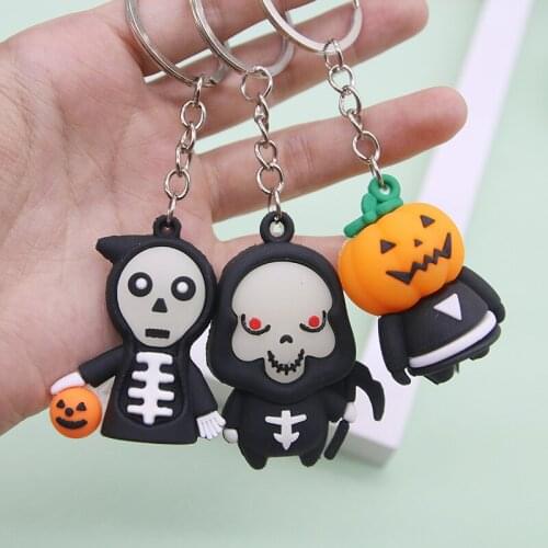 Cute Halloween Keychain Death God Creative Student Bag Decoration Chain Pendant Couple Personality Car Keychain Gift