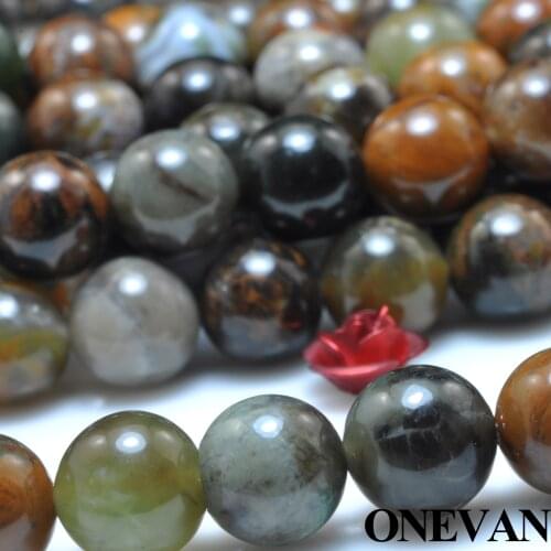 ONEVAN Natural Africa Green Opal Beads 8mm Smooth Loose Round Stone Bracelet Necklace Jewelry Making Diy Accessories Gift Design