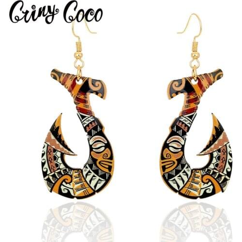 Cring Coco Acryl Turtle Earrings Hawaiian Holiday Gifts Female Tattoo Tribal Multi Color Drop Earring Earrings for Women