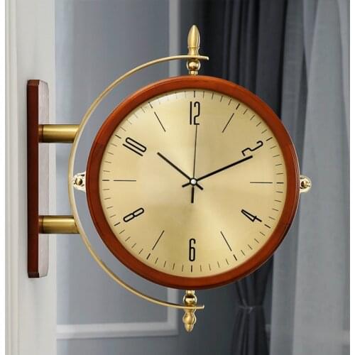 Luxury Wall Clock Fashion Large Living Room Double Sided Round Wall Clock Creative Modern Oclock Zegar Home Decor XX60WC