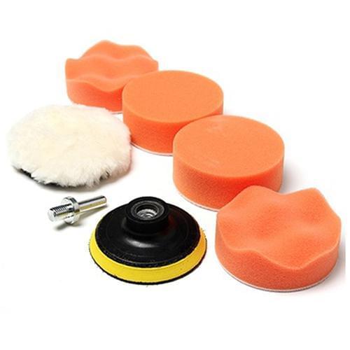 New 7 Pcs 3inch Buffing Pad Auto Car Polishing Wheel Kit Buffer + Drill Adapter