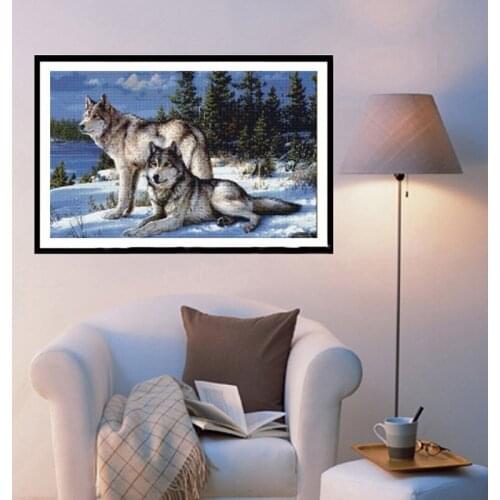Icon Diamond Embroidery Wolf Mosaic Crystal 5D Cross Stitch Square Drill Diamond Painting DIY Sticker Decoration Paintings room