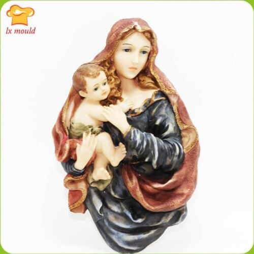 Catholic Gypsum Pendant Silicone Mould/Christian Sacred Home Decoration Candle Aroma Diffuser Molds-Statue of Our Lady