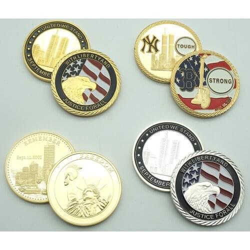 Liberty USA Freedom 911 Eagle Coins World Trade Center Building Remember Coins Souvenir Replica Coin