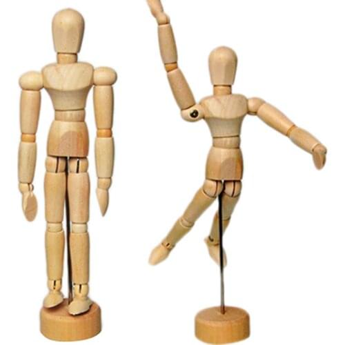 5.5 Inch NEW Artist Movable Limbs Male Wooden Toy Figure Model Mannequin Art Sketch Draw Action Toy Figures