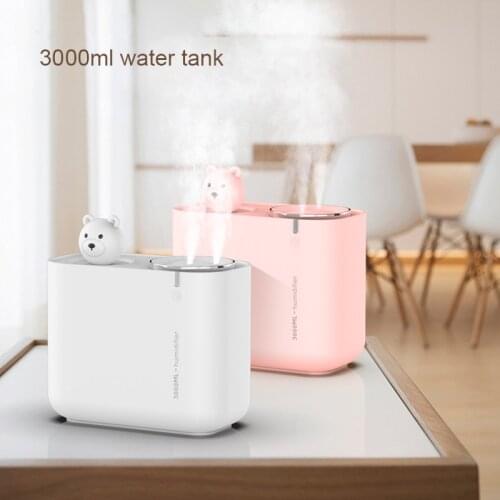 Cute Air Humidifier 3000ml Double Spray Port Ultrasonic Aroma Diffuser Large Capacity Cool Mist Fogger for Household Office
