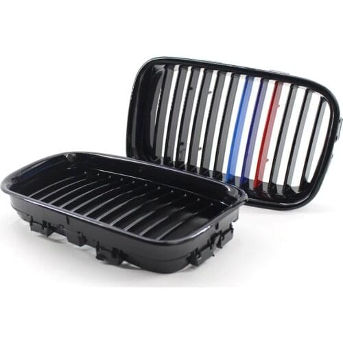 Modified Car ABS plastic Trim Racing Grills bright black Double line grille for BMW 3 Series E36 1992-1996 318i 320i 325i M3