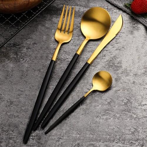 Tableware Set Stainless Steel Dinner Cutlery Set Western Food Tableware Luxury Fork Teaspoon Knife Dinnerware Set