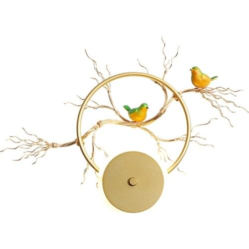 Nordic LED Bird Wall Lamp Creative Bedroom Bedside Lamp Modern Simple Living Room Background Wall Light Personality Resin Lights