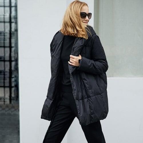 New winter clothing thickening fashion lightweight two-wear A-shaped down cotton jacket female bread jacket