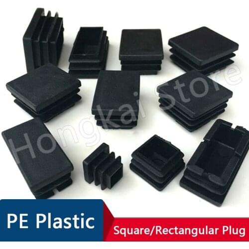 PE Plastic Square Pipe Plug Rectangular Waterproof Cap Chair Feet Stainless Steel Sealing Plug Plastic Foot Cover