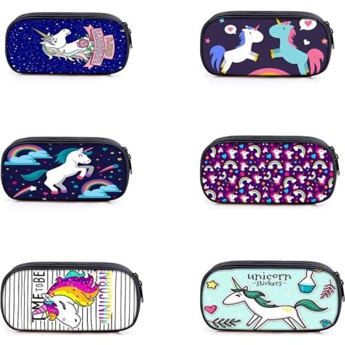 1 pcs new style unicorn fashion pencil bag boys high quality nylon pencil case children school supplies stationery