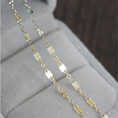 2.2mm 1meter Gold filled Square flat chain for necklace bracelet make J0316