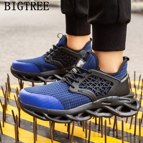 Indestructible Shoes Men Work Shoes Plus Size 47 48 Black Hiking Shoes Fashion Summer Safety Boots Men Steel Toe Shoes Designer