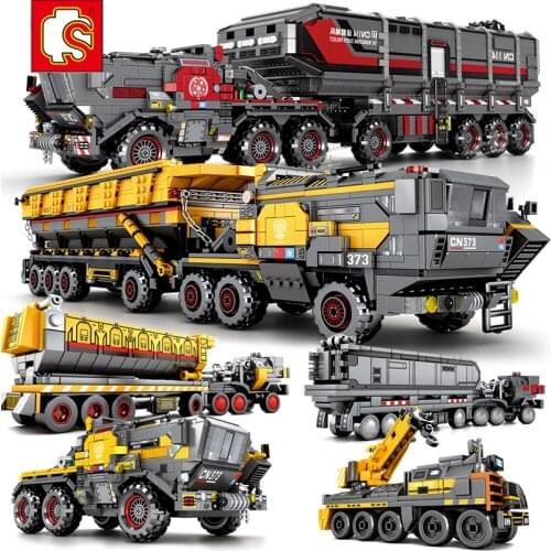 Sembo City car model kit movie Wandering earth Signal gun cargotruck transport truck building blocks DIY brick toys for kids MOC