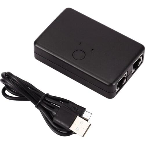 AU42 -Mini 2 Port Rj45 Lan Hub Network Switch Box Computer Ethernet Internet Adapter Rj45 Splitter Switch